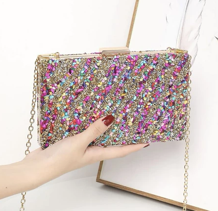 Luxury Glitter Party Bag for Wedding and Dinner Women's Clutch with Handle Y1055