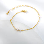 Single Zircon Circle Bead Bracelets For Women Stainless Steel Bracelet Summer Jewelry Couple Friends Accessories Gift 2023