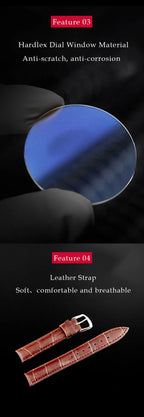POEDAGAR New Fashion Men Watch Top Brand Luxury Men's Leather Quartz Wristwatch Sports Waterproof Luminous Date Male Clock + Box