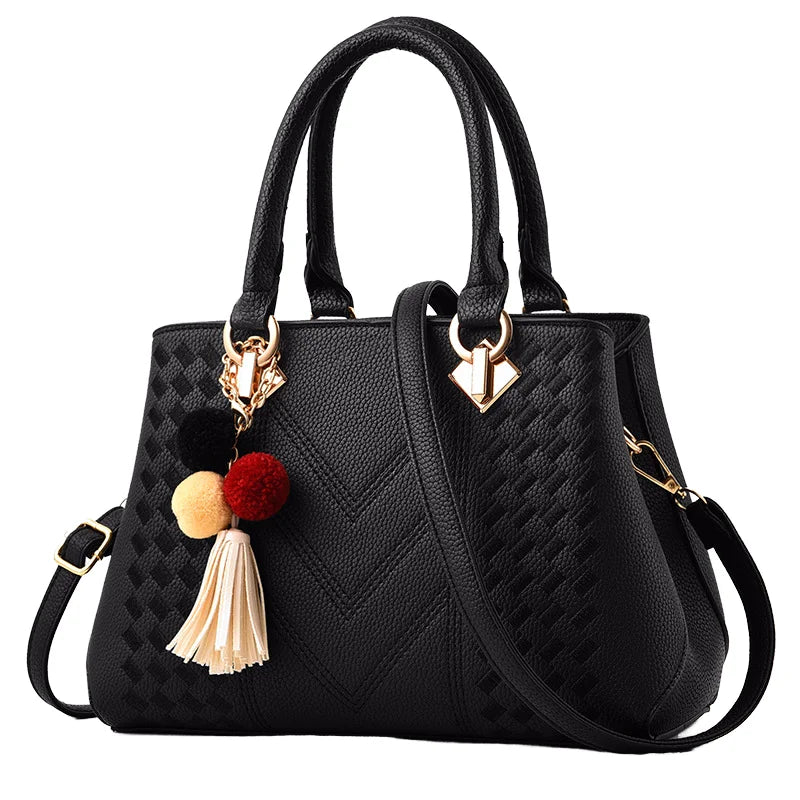 PU Leather Hand Designer Bags Handbags for Women Brand Luxury  Tote Ladies Bag  Women's Shoulder Gusure Tassel Crossbody Bags