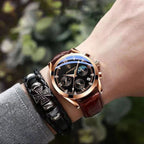 POEDAGAR New Fashion Men Watch Top Brand Luxury Men's Leather Quartz Wristwatch Sports Waterproof Luminous Date Male Clock + Box