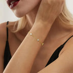 18k Gold Plated Cz Four-leaf Flower Bracelet for Women Girl Dainty Adjustable Link Chain Bracelets Charm Luxury Trend Jewelry