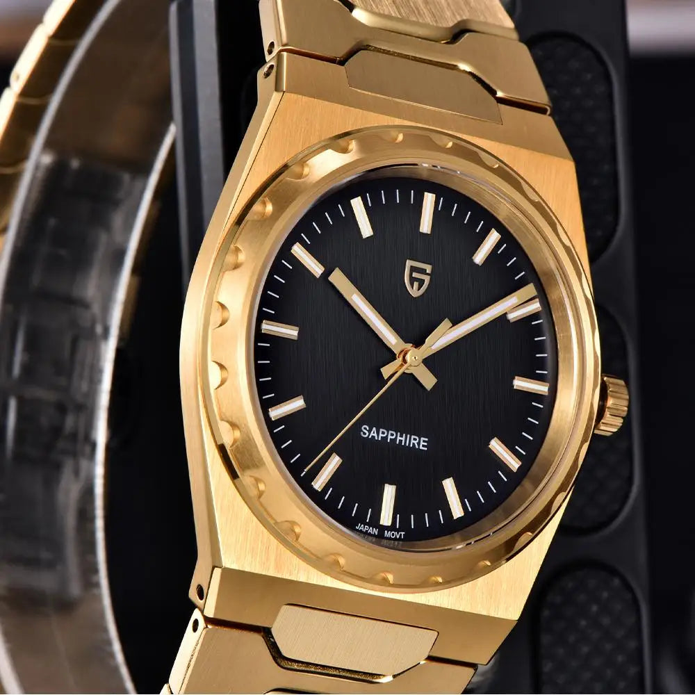 PAGANI DESIGN Men's Quartz Watches Ultra-Thin 7mm Series 222 Sapphire Stainless Steel Waterproof Watches for Man PDYS020