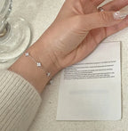 18k Gold Plated Cz Four-leaf Flower Bracelet for Women Girl Dainty Adjustable Link Chain Bracelets Charm Luxury Trend Jewelry