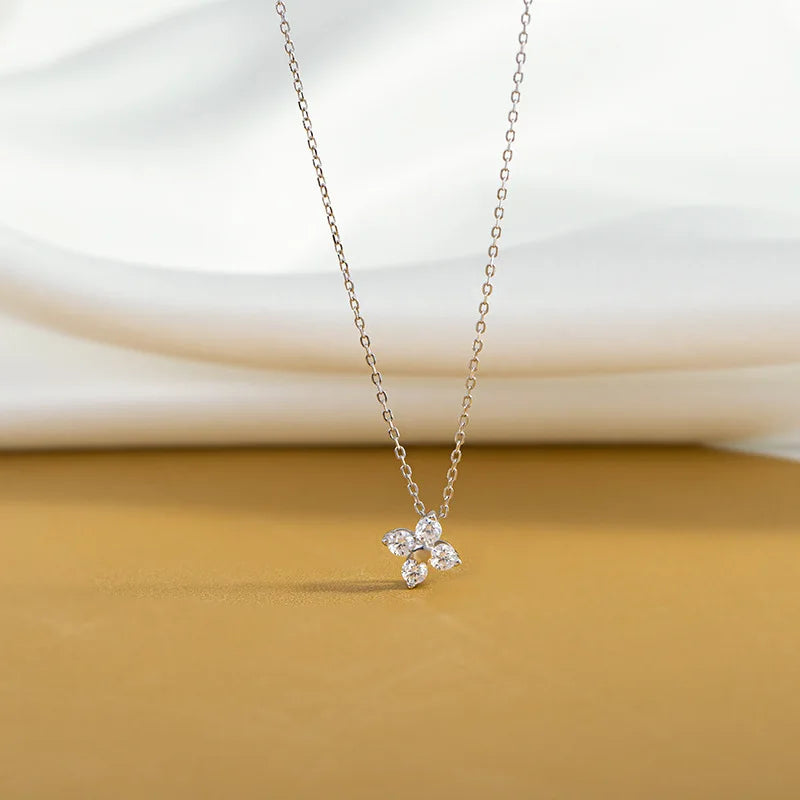 18k Gold Plated Cz Four-leaf Flower Bracelet for Women Girl Dainty Adjustable Link Chain Bracelets Charm Luxury Trend Jewelry