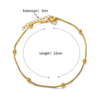 Vintage Anklets for Women Stainless Steel Beads Chain Anklet Leg Bracelets Bodychain Summer Beach Jewelry Accessories Gifts