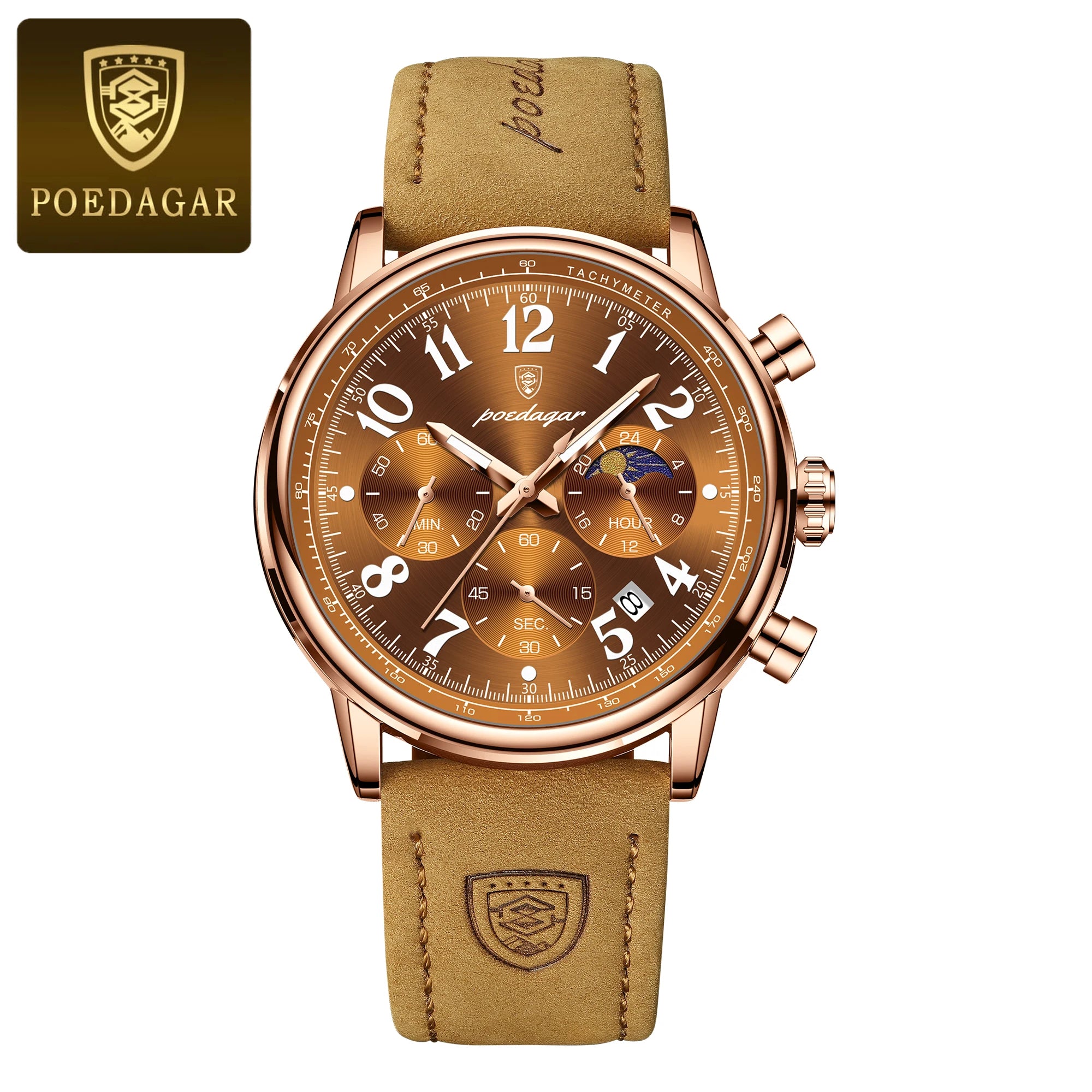 POEDAGAR Luxury Military Sports Watch for Man Waterproof Luminous Chronograph Date Men's Watches Quartz Nylon Leather Men Clock