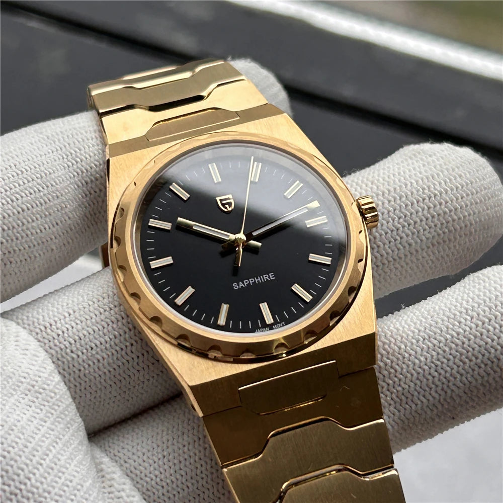PAGANI DESIGN Men's Quartz Watches Ultra-Thin 7mm Series 222 Sapphire Stainless Steel Waterproof Watches for Man PDYS020
