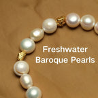 YWYC 8-9mm Baroque Natural Freshwater Pearl Bracelets Geometric Pattern Buckle Women's Hand Bracelet Jewelry Gift Wholesale