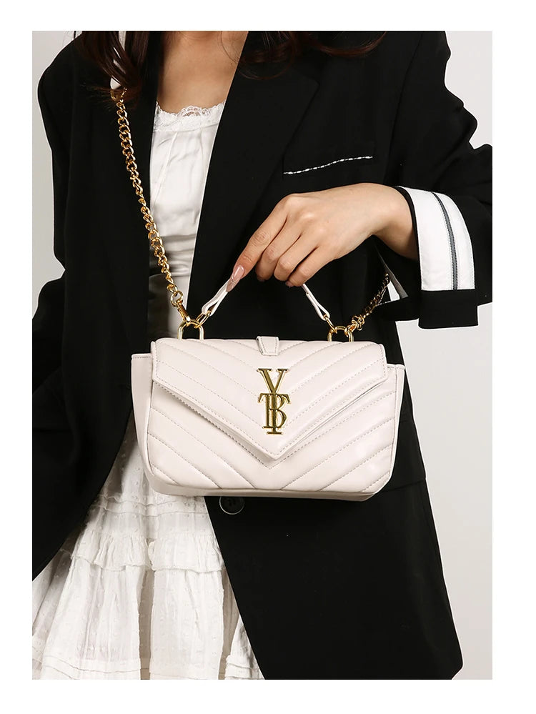 Classic Elegant Leather Crossbody Bag for Women Luxury Brand Famous Designer Handbag Popular Shoulder Bag Ladies Tote Modern