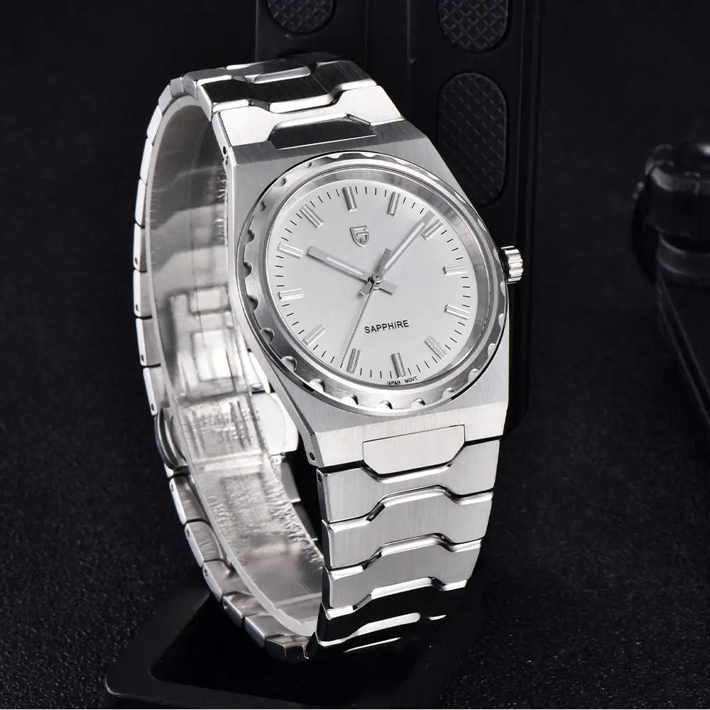 PAGANI DESIGN Men's Quartz Watches Ultra-Thin 7mm Series 222 Sapphire Stainless Steel Waterproof Watches for Man PDYS020