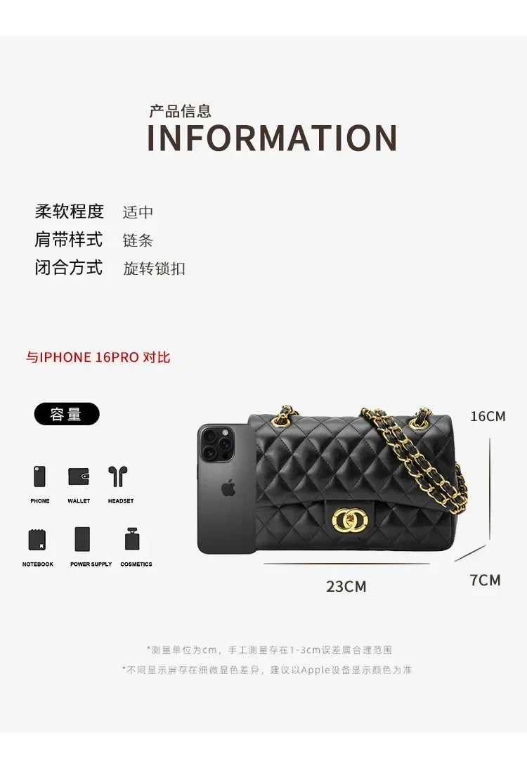 Paris Fashion Casual Travel Crossbody Bag Elegant Design Women's Chain Strap Shoulder Bag High Quality Women's Handbag