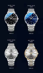 POEDAGAR Stainless Steel Men Quartz Wristwatch Waterproof Luxury Brand Fashion Sport Luminous Mens Watches Calendar Gifts Clocks