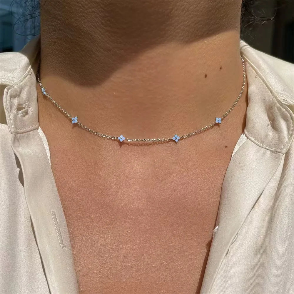 18k Gold Plated Cz Four-leaf Flower Bracelet for Women Girl Dainty Adjustable Link Chain Bracelets Charm Luxury Trend Jewelry