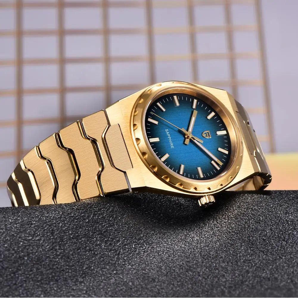 PAGANI DESIGN Men's Quartz Watches Ultra-Thin 7mm Series 222 Sapphire Stainless Steel Waterproof Watches for Man PDYS020