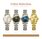 OLEVS Elegant Luxury Watches for Women Original Stainless Steel Calendar Luminous Waterproof Quartz Fashion Trend Ladies Watch