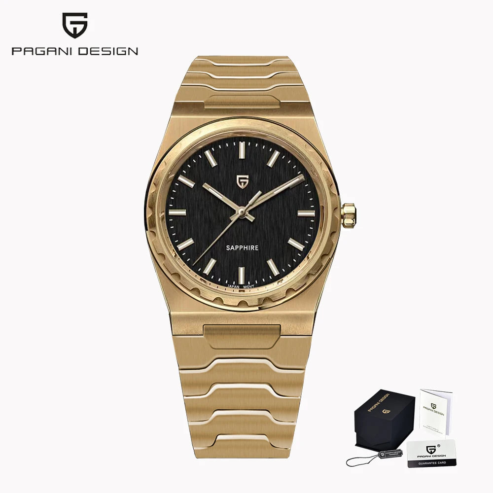 PAGANI DESIGN Men's Quartz Watches Ultra-Thin 7mm Series 222 Sapphire Stainless Steel Waterproof Watches for Man PDYS020