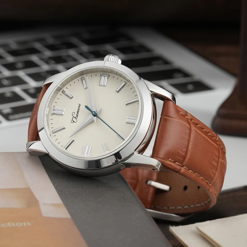 Chameri GS04 Quartz Watch VH31 Sweep Second Movement Couple Watches Sapphire Crystal Waterproof 100m Stainless Steel Wristwatch