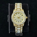 Elegant Full Diamond Female Watches Fashion Silver Round Stainless Steel Quartz Watch Iced Out Shiny Waterproof Gift for Women