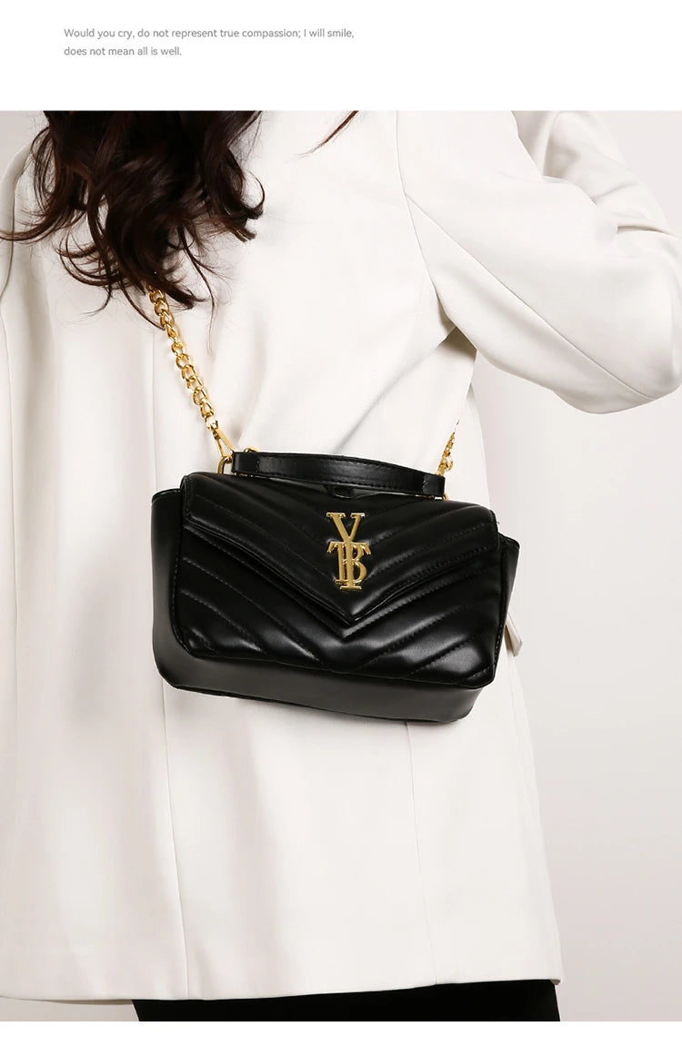 Classic Elegant Leather Crossbody Bag for Women Luxury Brand Famous Designer Handbag Popular Shoulder Bag Ladies Tote Modern