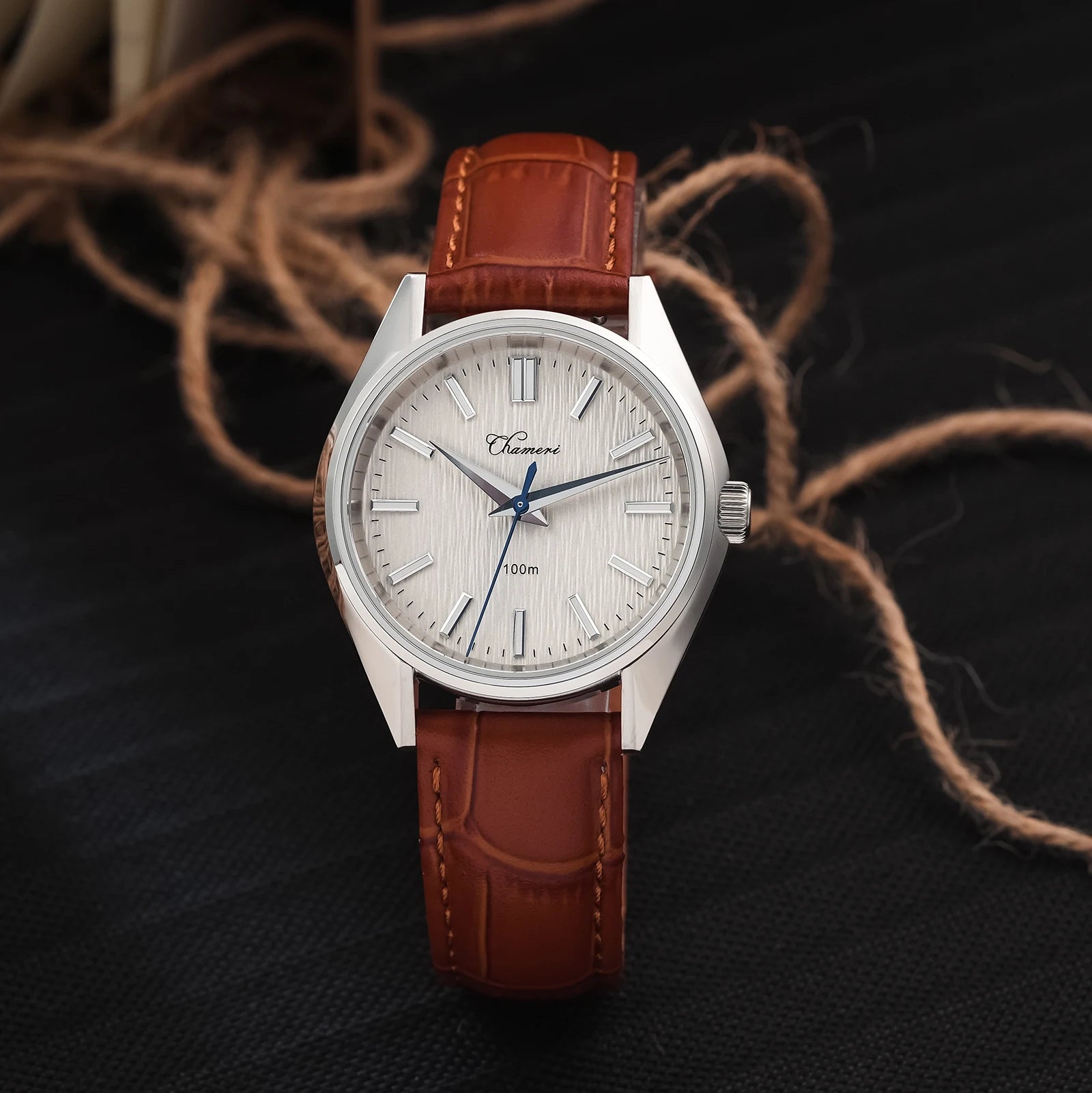 Chameri GS04 Quartz Watch VH31 Sweep Second Movement Couple Watches Sapphire Crystal Waterproof 100m Stainless Steel Wristwatch