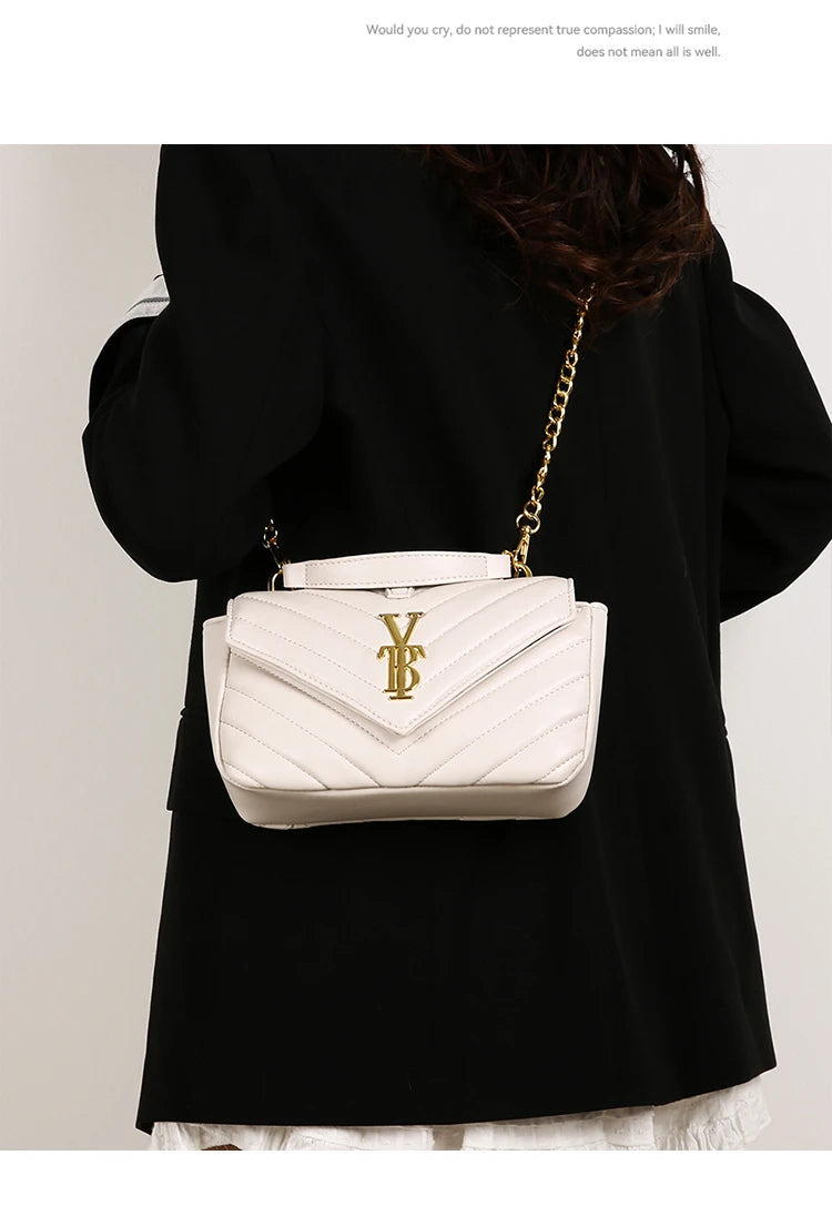Classic Elegant Leather Crossbody Bag for Women Luxury Brand Famous Designer Handbag Popular Shoulder Bag Ladies Tote Modern