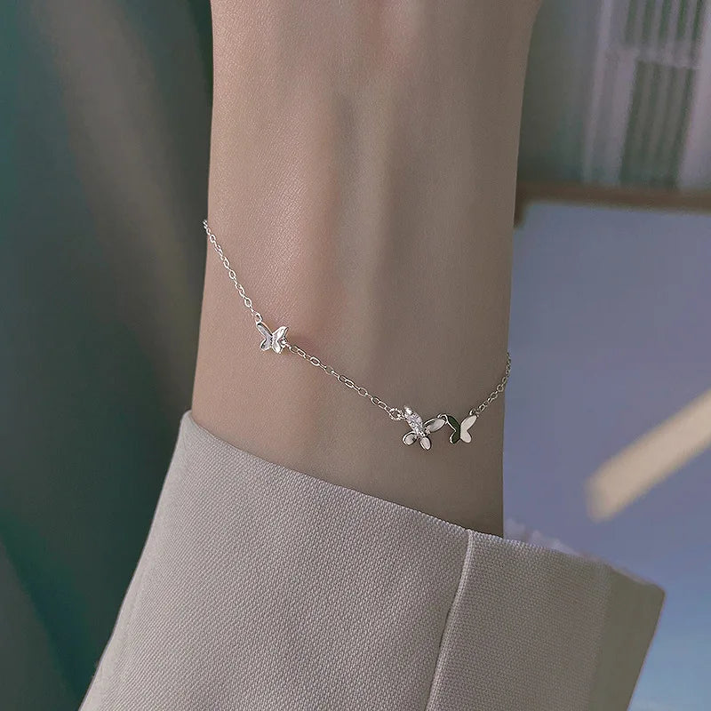 2025 New Crystal Flower Stainless Steel Bracelet Women Fashion Personality Korean Bracelet Jewelry Accessories Anniversary Gift