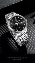 POEDAGAR Stainless Steel Men Quartz Wristwatch Waterproof Luxury Brand Fashion Sport Luminous Mens Watches Calendar Gifts Clocks