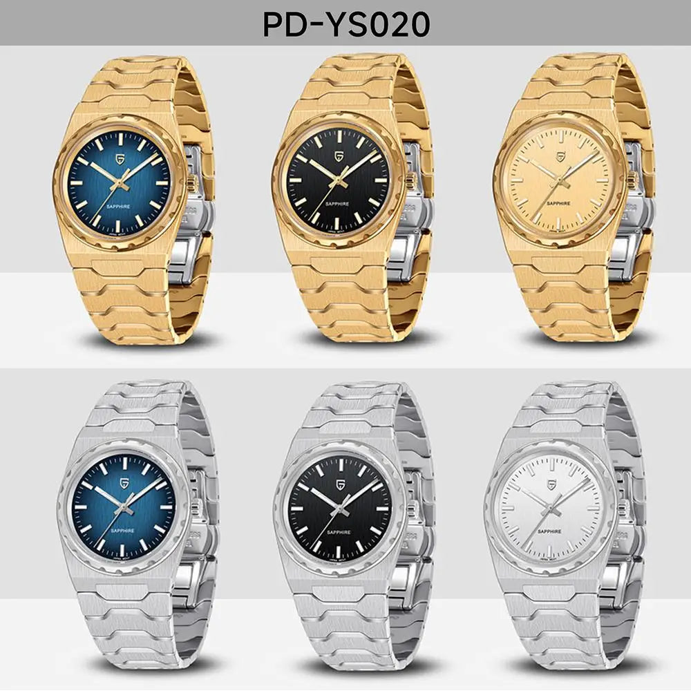PAGANI DESIGN Men's Quartz Watches Ultra-Thin 7mm Series 222 Sapphire Stainless Steel Waterproof Watches for Man PDYS020