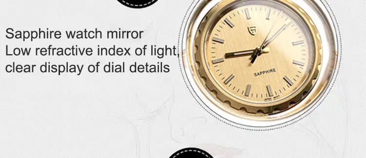 PAGANI DESIGN Men's Quartz Watches Ultra-Thin 7mm Series 222 Sapphire Stainless Steel Waterproof Watches for Man PDYS020