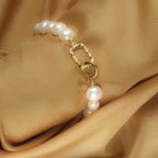 YWYC 8-9mm Baroque Natural Freshwater Pearl Bracelets Geometric Pattern Buckle Women's Hand Bracelet Jewelry Gift Wholesale