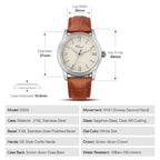 Chameri GS04 Quartz Watch VH31 Sweep Second Movement Couple Watches Sapphire Crystal Waterproof 100m Stainless Steel Wristwatch