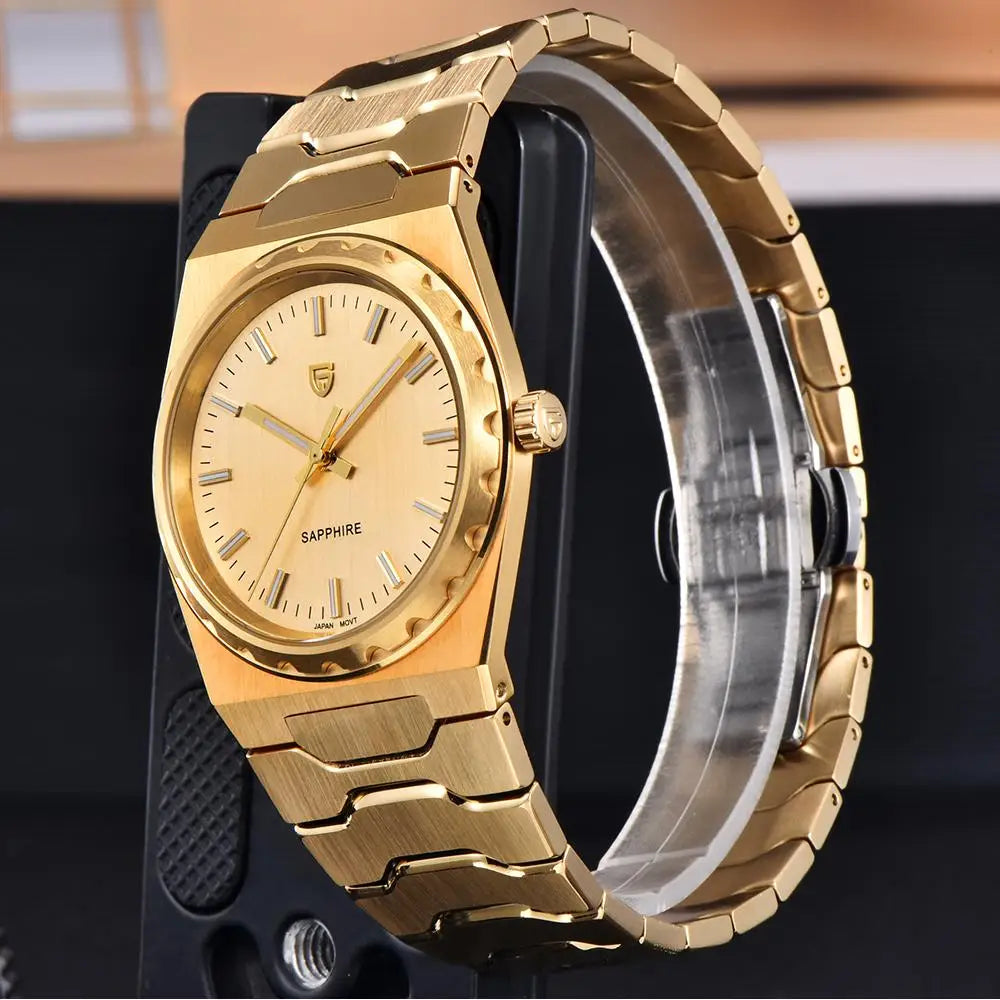 PAGANI DESIGN Men's Quartz Watches Ultra-Thin 7mm Series 222 Sapphire Stainless Steel Waterproof Watches for Man PDYS020