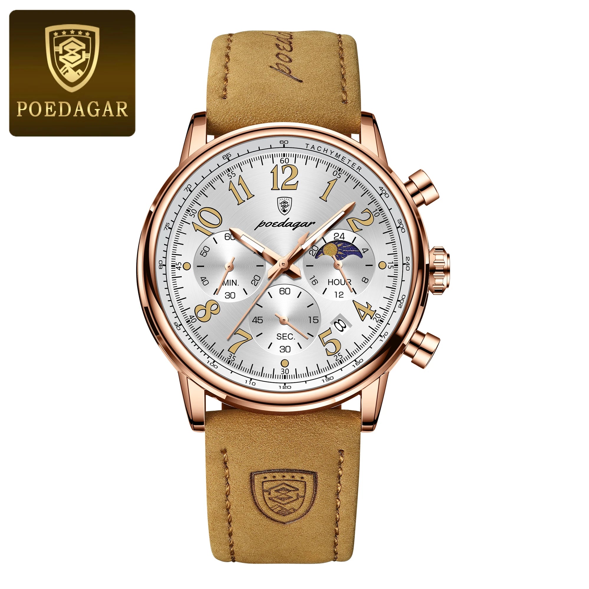 POEDAGAR Luxury Military Sports Watch for Man Waterproof Luminous Chronograph Date Men's Watches Quartz Nylon Leather Men Clock