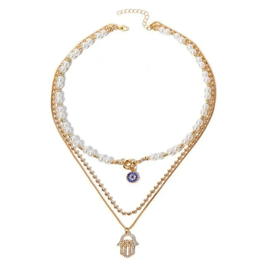 Classic Pendant Necklace Set Geometric Gold Color Titanium Stainless Steel Jewelry Classic Necklace Pendant Choker Fashion