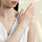 EVISPOL Fashion Stainless Steel Clover Flower Bracelet Set for Women Stylish Gold Color Bangles Earring Piercing Jewelry Gifts