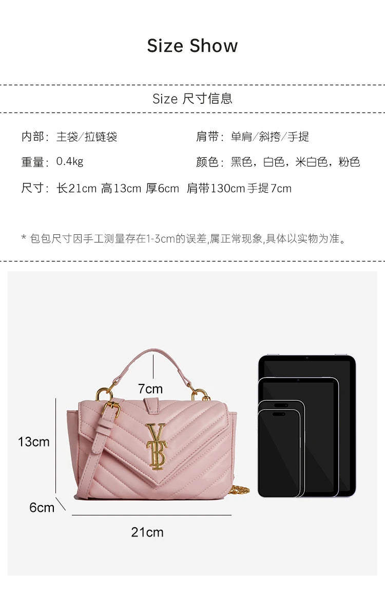 Classic Elegant Leather Crossbody Bag for Women Luxury Brand Famous Designer Handbag Popular Shoulder Bag Ladies Tote Modern