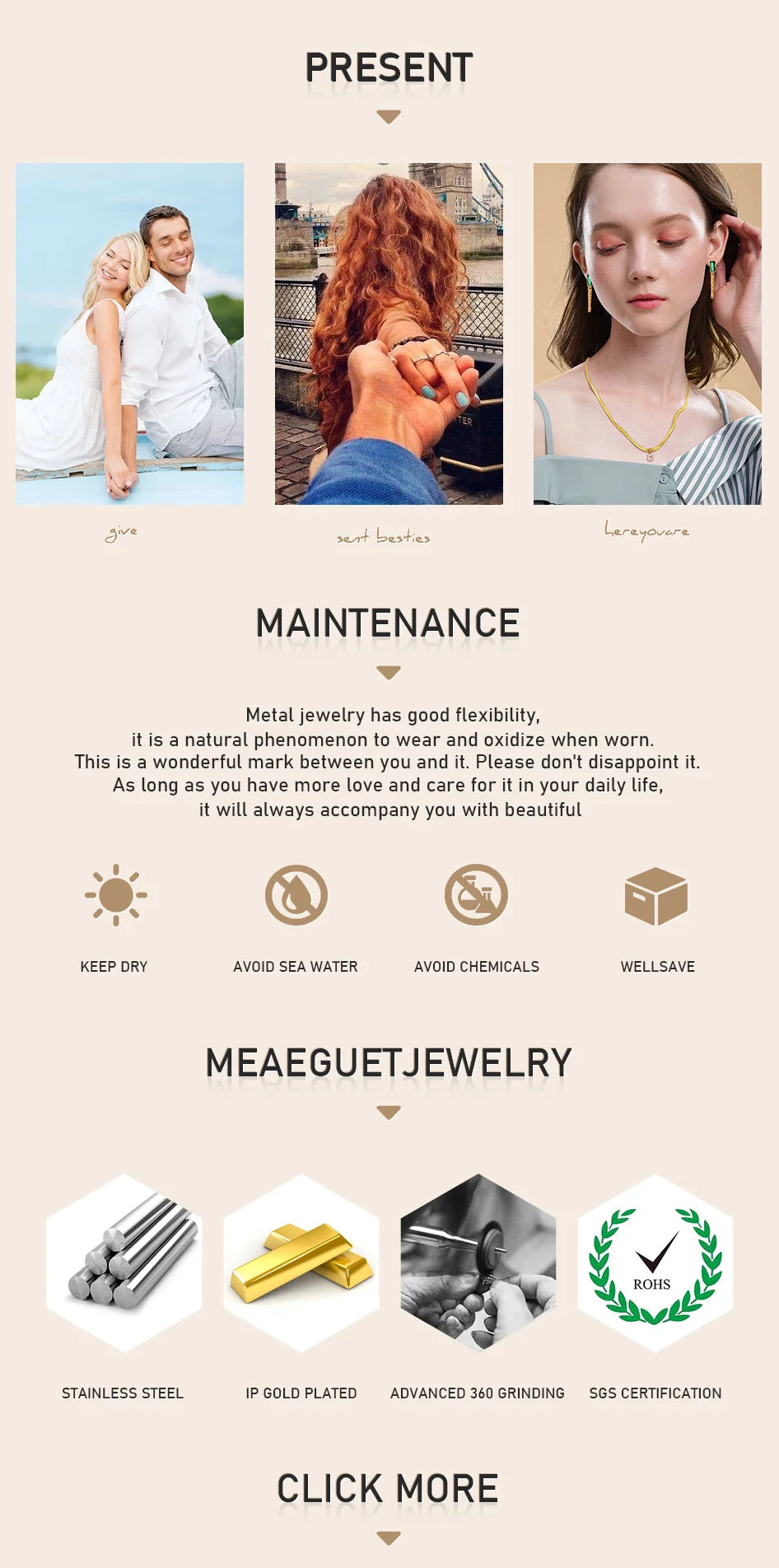 Statement Gold Plated Pearl Beaded Bracelets for Women, Waterproof Link Handmade Wristband Trendy Jewelry