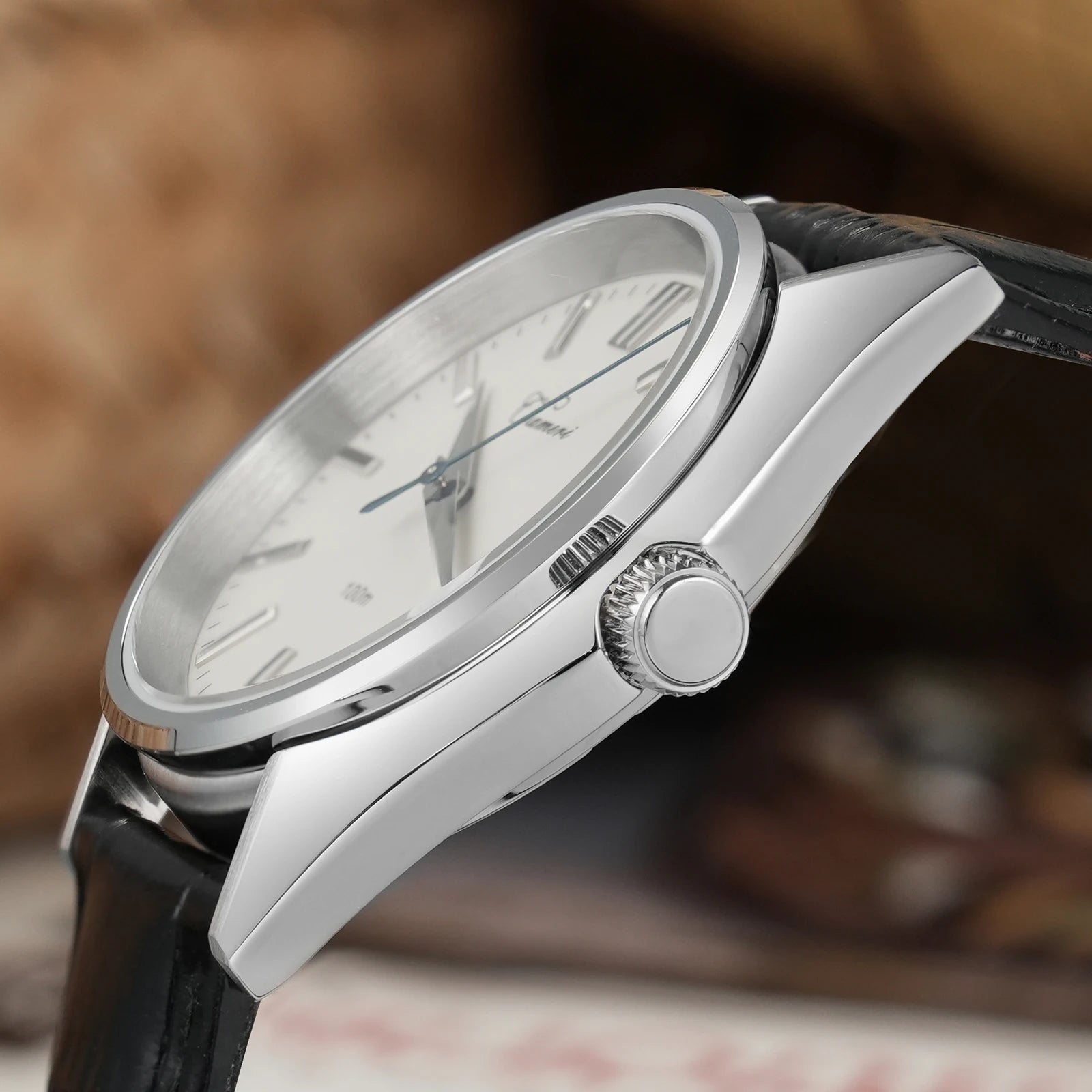 Chameri GS04 Quartz Watch VH31 Sweep Second Movement Couple Watches Sapphire Crystal Waterproof 100m Stainless Steel Wristwatch