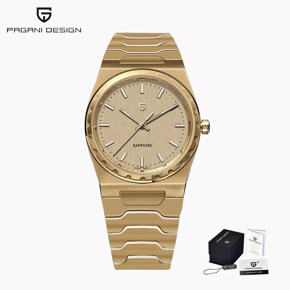 PAGANI DESIGN Men's Quartz Watches Ultra-Thin 7mm Series 222 Sapphire Stainless Steel Waterproof Watches for Man PDYS020