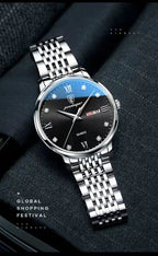 POEDAGAR Stainless Steel Men Quartz Wristwatch Waterproof Luxury Brand Fashion Sport Luminous Mens Watches Calendar Gifts Clocks