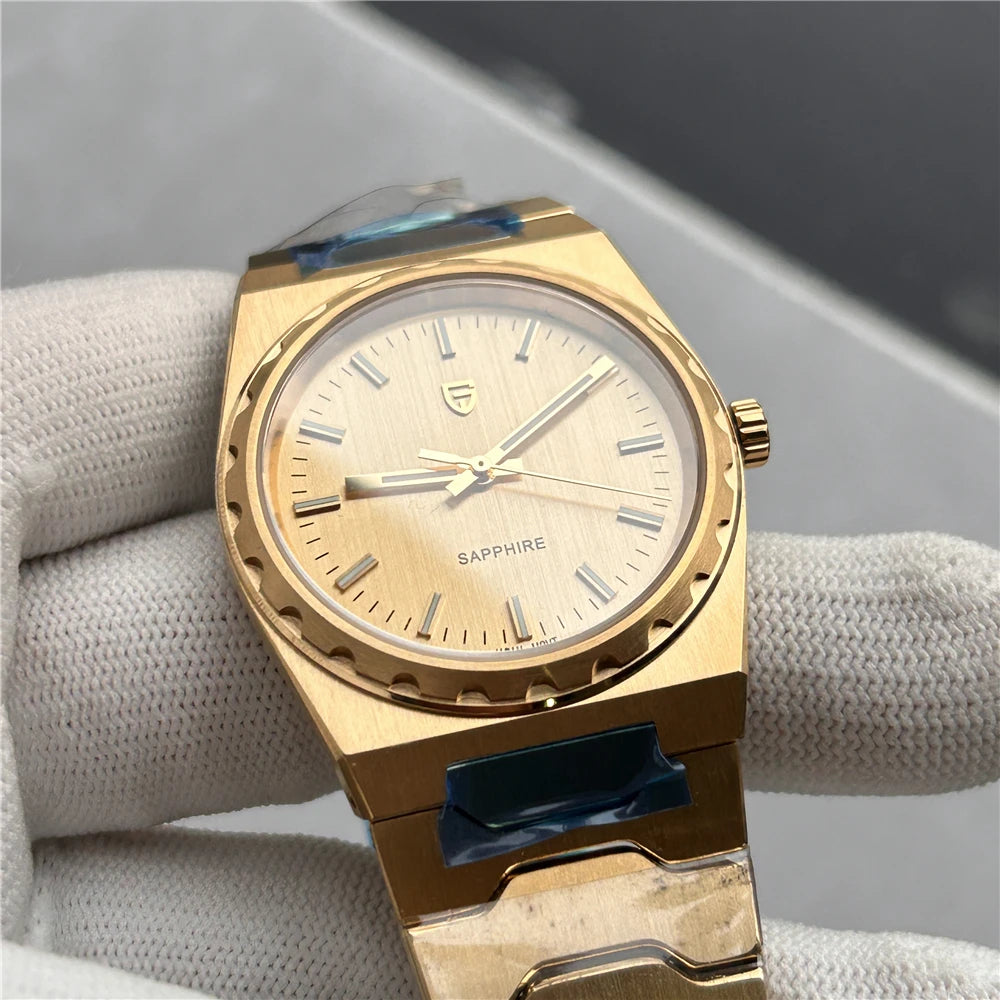 PAGANI DESIGN Men's Quartz Watches Ultra-Thin 7mm Series 222 Sapphire Stainless Steel Waterproof Watches for Man PDYS020