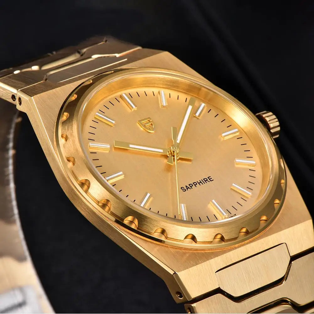PAGANI DESIGN Men's Quartz Watches Ultra-Thin 7mm Series 222 Sapphire Stainless Steel Waterproof Watches for Man PDYS020