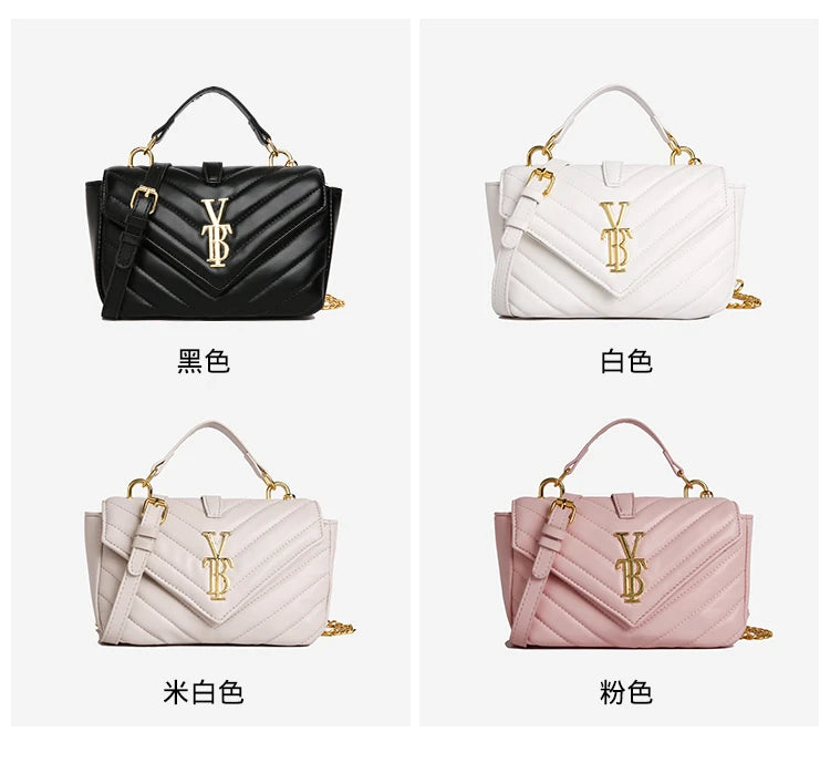 Classic Elegant Leather Crossbody Bag for Women Luxury Brand Famous Designer Handbag Popular Shoulder Bag Ladies Tote Modern