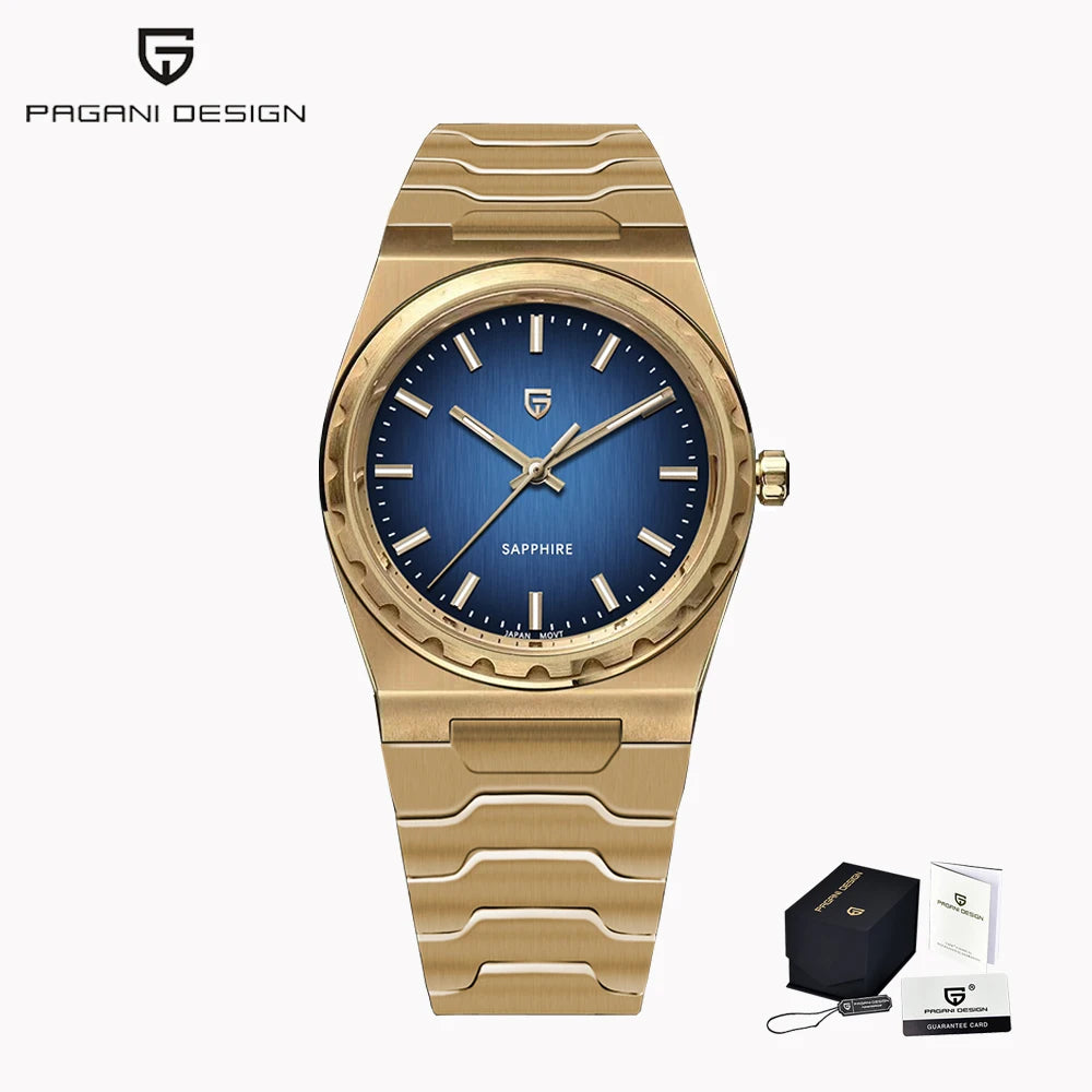 PAGANI DESIGN Men's Quartz Watches Ultra-Thin 7mm Series 222 Sapphire Stainless Steel Waterproof Watches for Man PDYS020