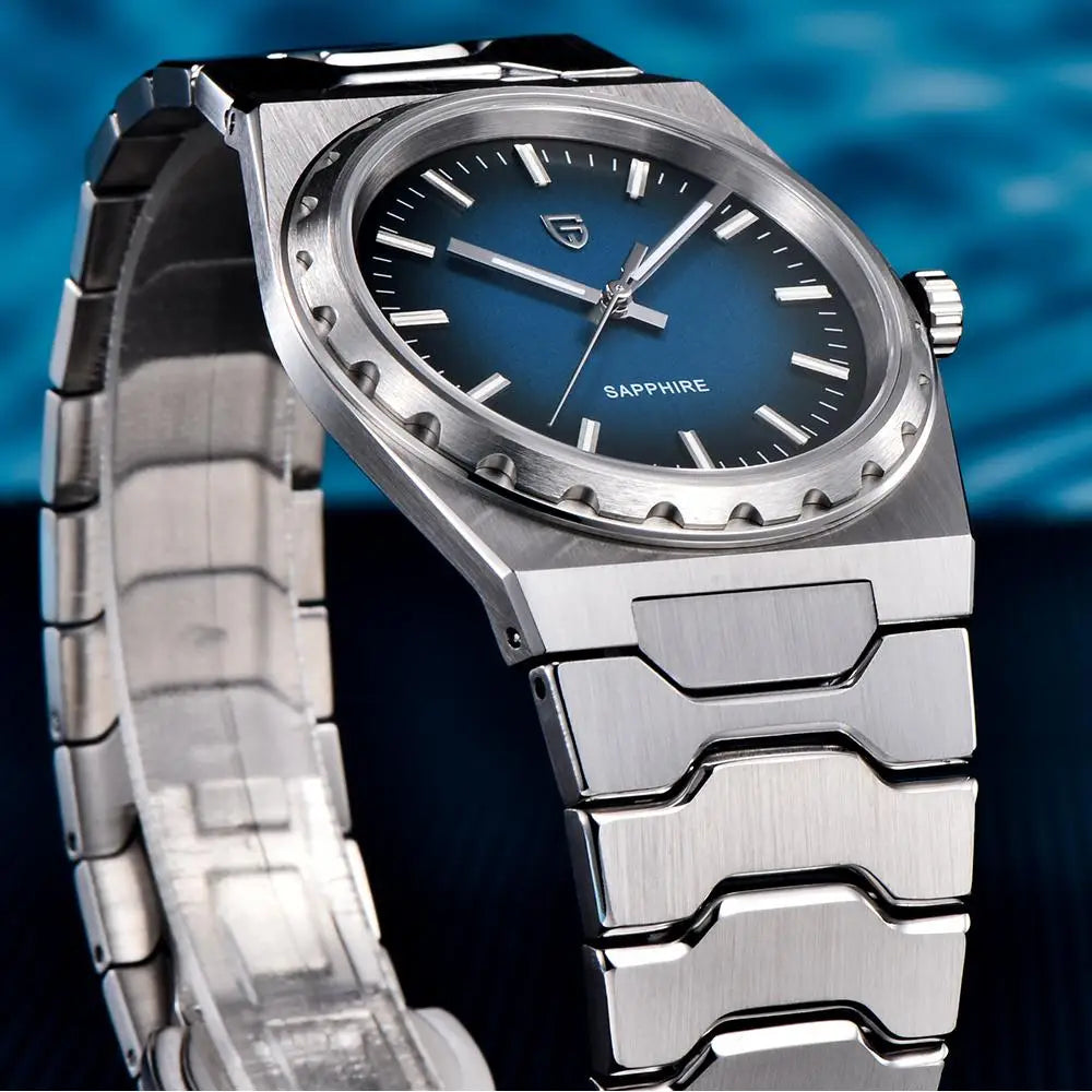 PAGANI DESIGN Men's Quartz Watches Ultra-Thin 7mm Series 222 Sapphire Stainless Steel Waterproof Watches for Man PDYS020